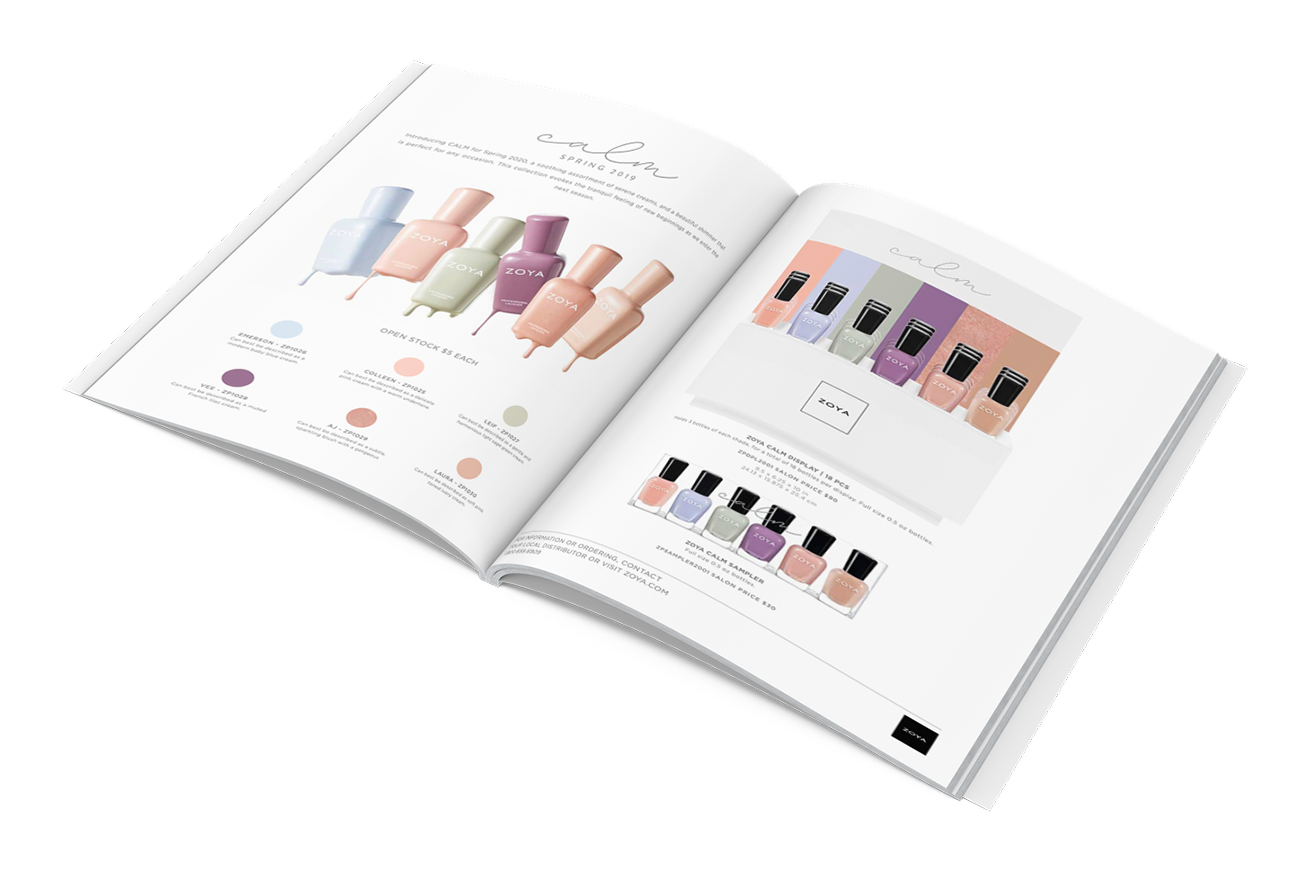 PDF sell sheet for spring nail polish collection